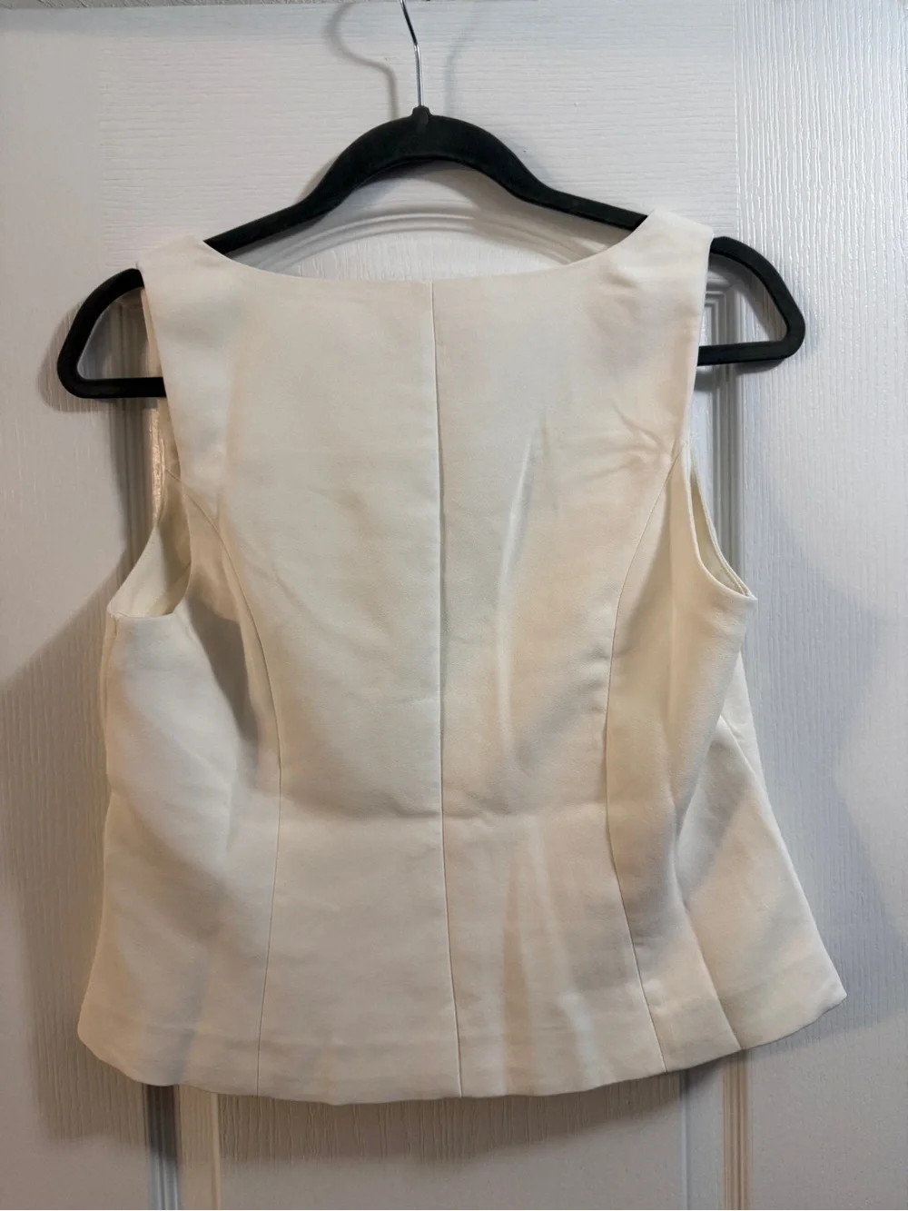 J.Crew Cream Button-Front Sleeveless Peplum Shell